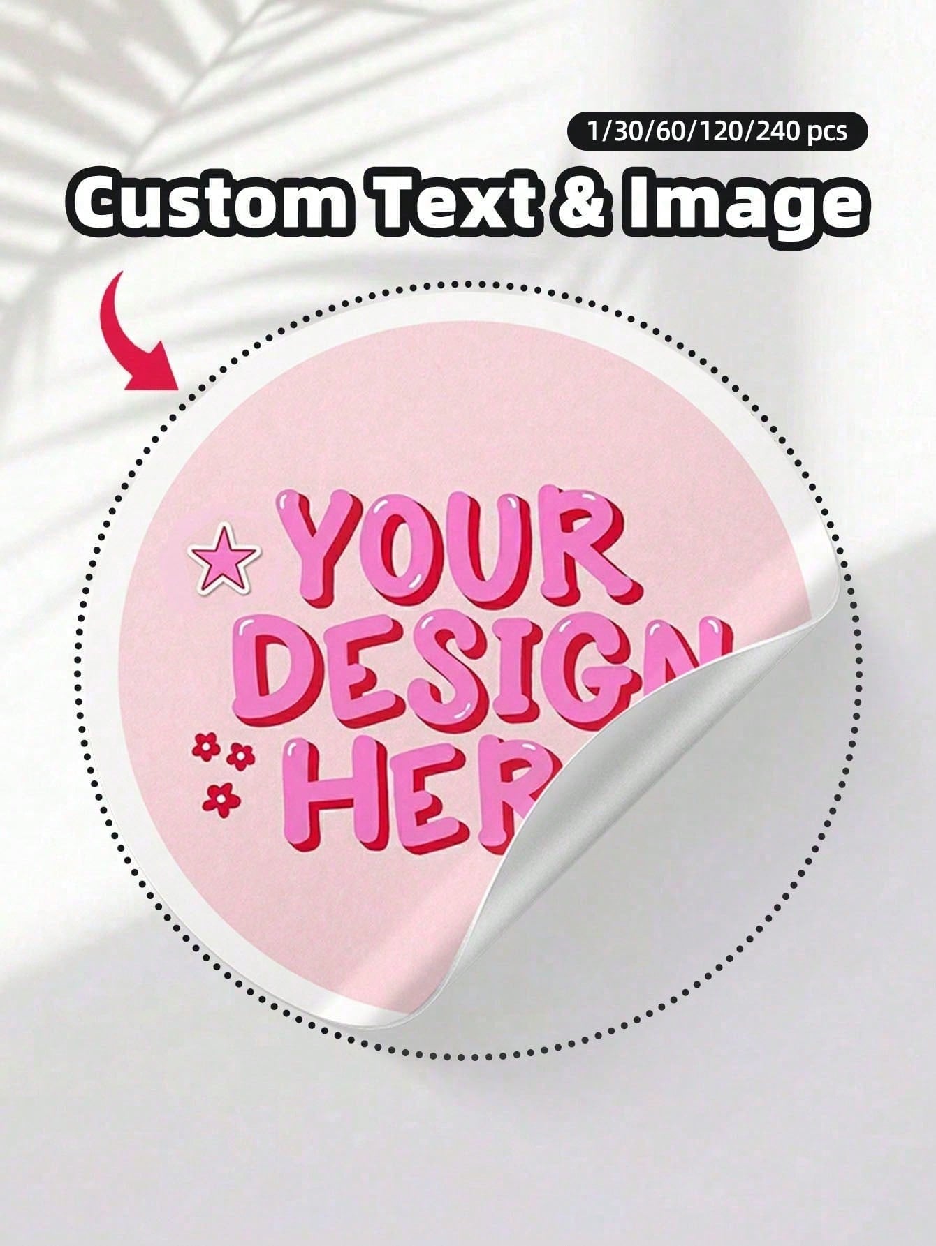 1/30/60/120/240pcs Customized Stickers, Personalized Any Design Labels, Transparent Waterproof Oil-Proof No-Ironing Seal Stickers, Perfect For Gift Packaging, Party Decoration, Business Promotion, Jou