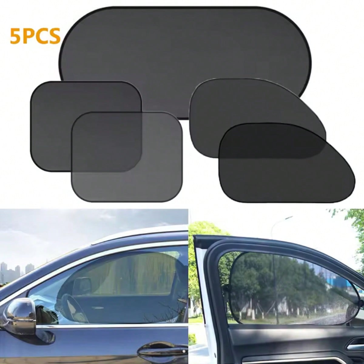 1-5Pcs Universal Car Sunshades Cover Foldable Auto Side Window Rear Windscreen Mesh Sunshade Cover Car Windshield Rear Cover Car Rear Glass Shade