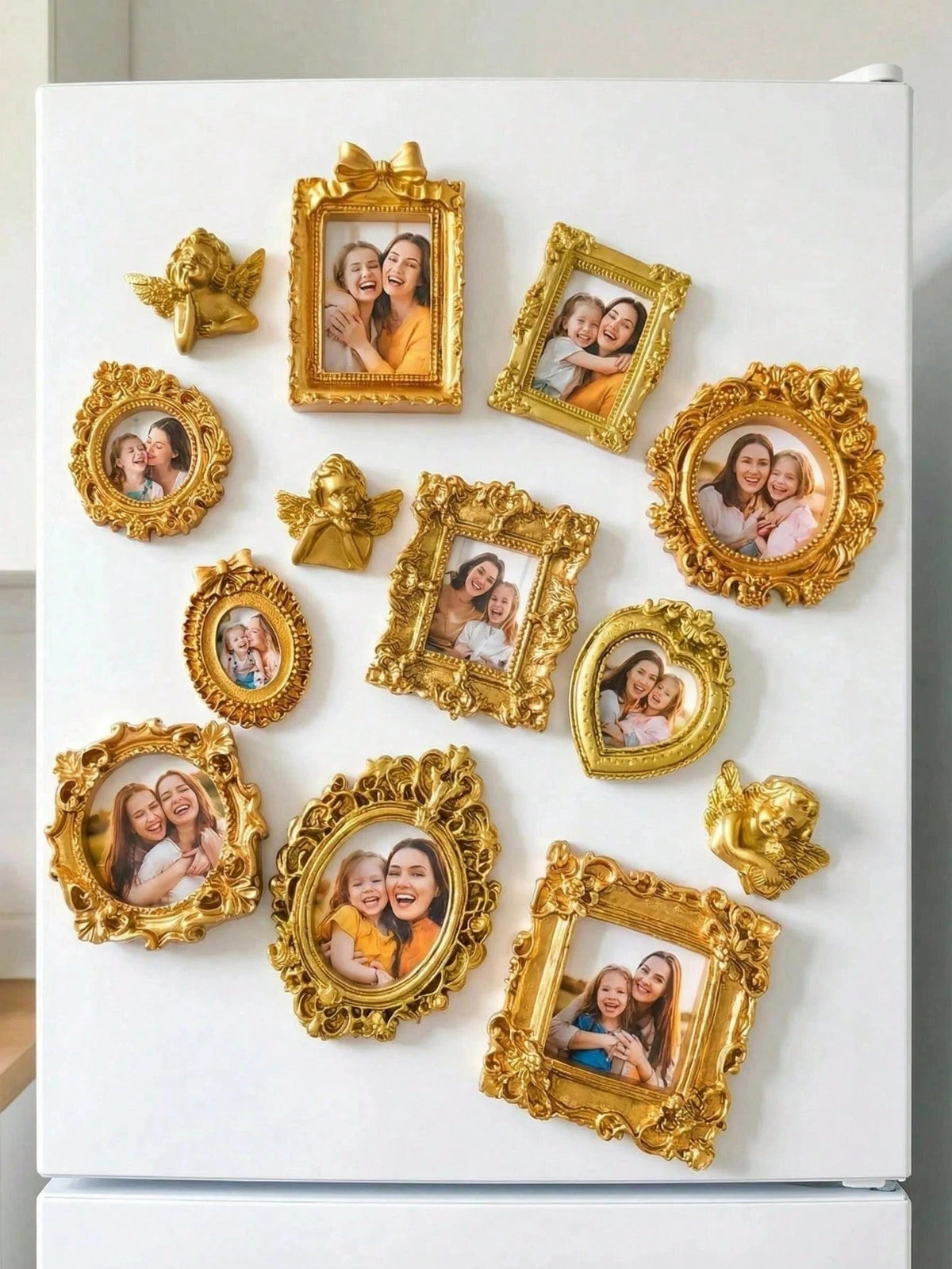15pcs Mini Vintage Photo Frames, Small Resin Antique-Style Frames, Small Gold Frames Suitable For DIY Wall Hanging, Jewelry Display, Photography, Party, Hotel, Home Decor (Mini Frame A)