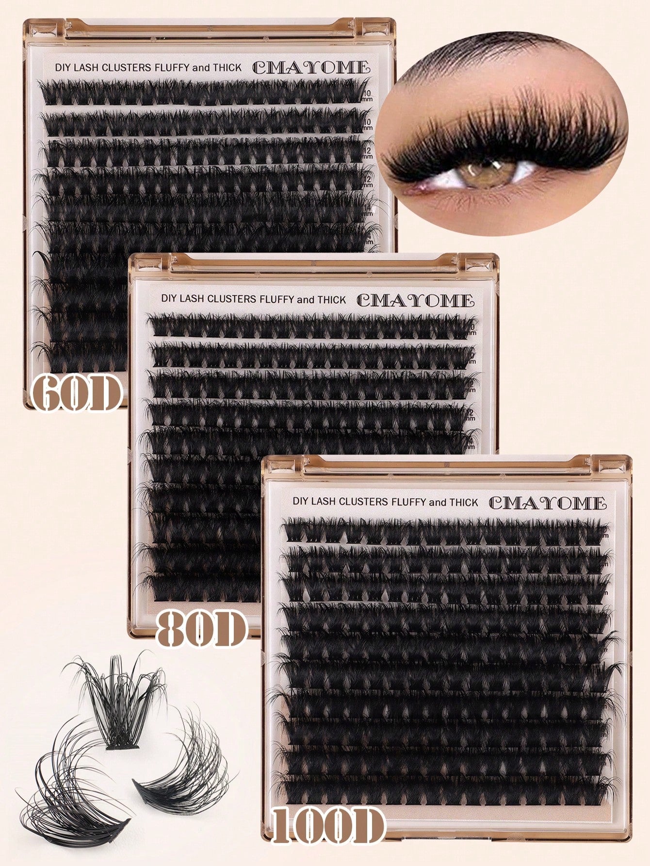 160/180/200pcs D-Curl Single Lash Extensions, Long-Lasting, Lightweight & Long, Suitable For Home DIY Beginners, Portable Travel Pack, Soft & Voluminous, Mixed Design, Enhances Eyes, Easy To Use, Perf