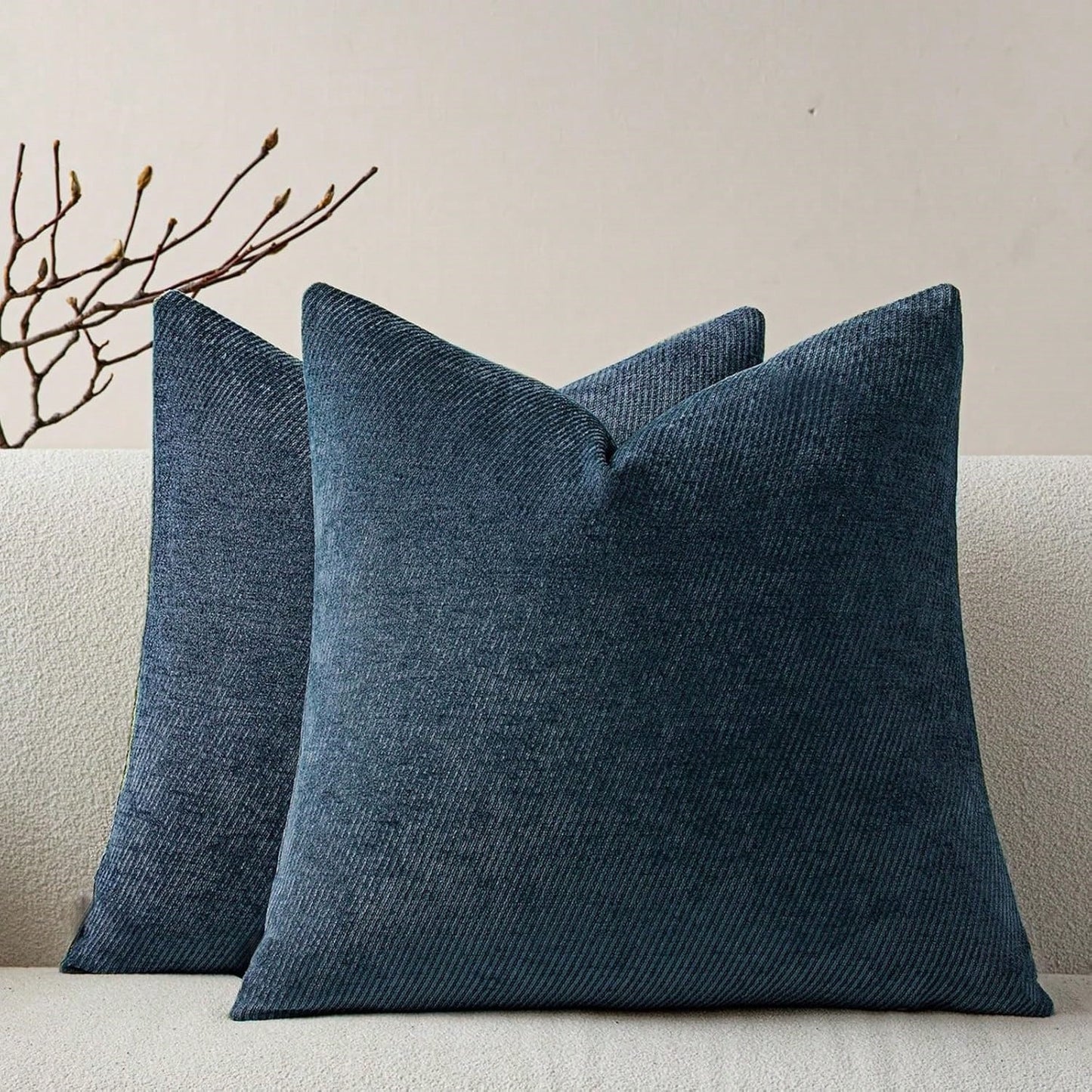 1pc Chenille Solid Striped Decorative Throw Pillow Cover, Suitable For Sofa, Living Room, Bed