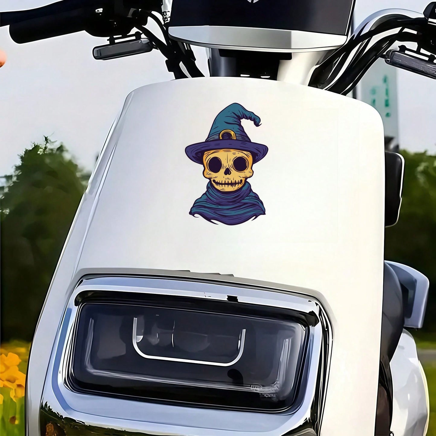 1pc Creative Funny Ghost Skull Halloween Car Body Sticker, Vinyl Waterproof UV Resistant, Suitable For Car Body, Rear Window, Car Tail, Side Window, Motorcycle, Glass Window Wall Decoration