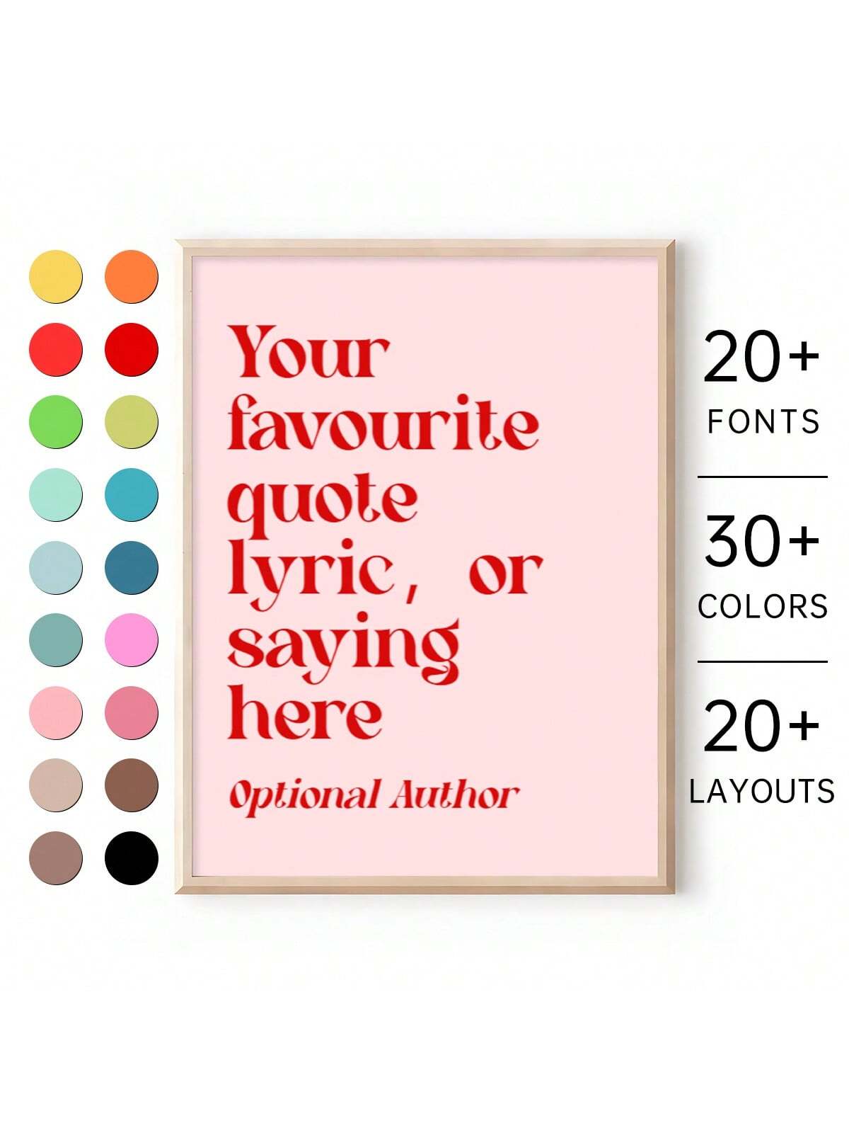 1Pc Custom Quote Print, Canvas Wall Art, Optional Frame, Room Decor, Home, Office, For Anniversaries, Valentine's Day, Mother's Day, Birthdays, Graduation, Weddings, Retro Serif Quote Art, Personalize
