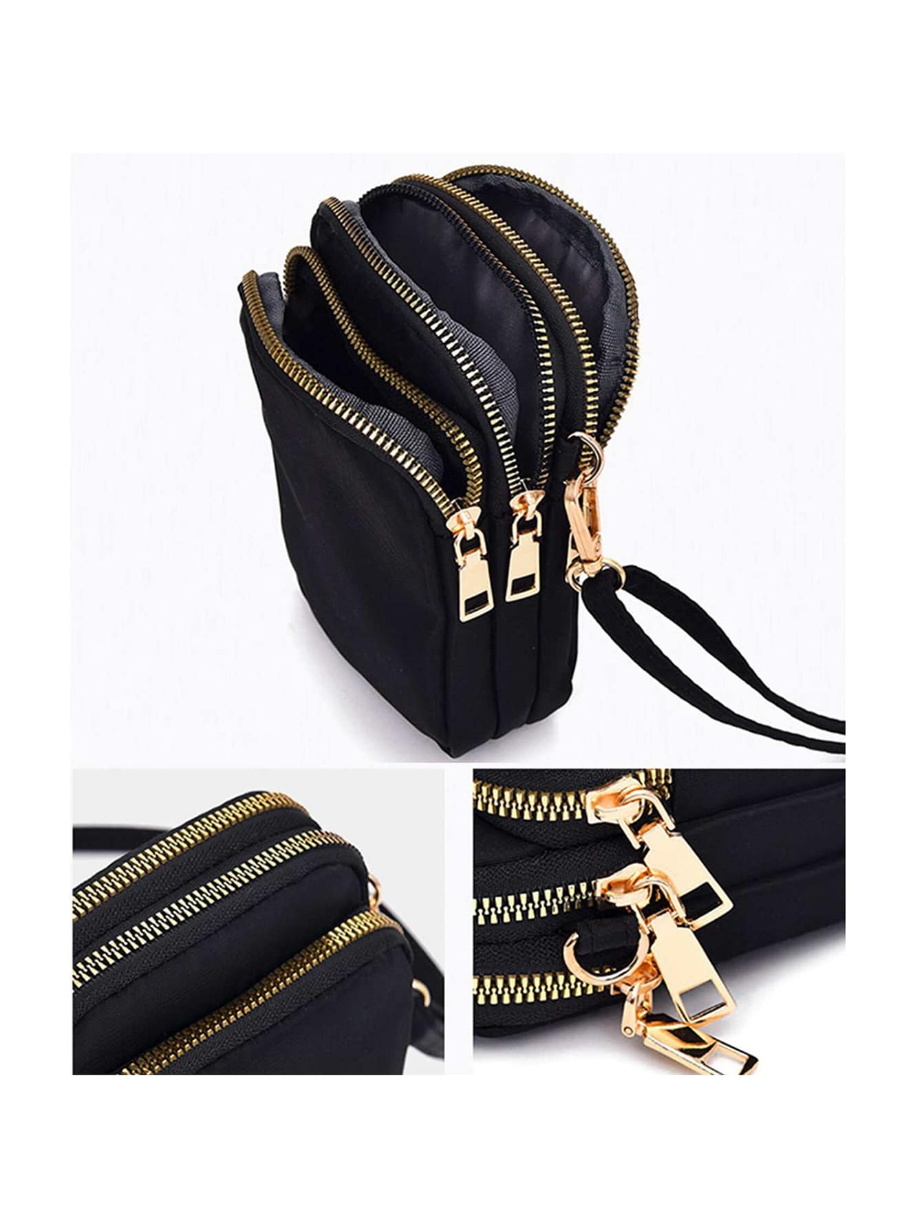 1Pc Fashion Women Mini Crossbody Bag Zipper Mobile Phone Shoulder Bag Multifunction Handbag Wrist Purse Sport Wallet For Cellphone,Card,Lipstick,Keys