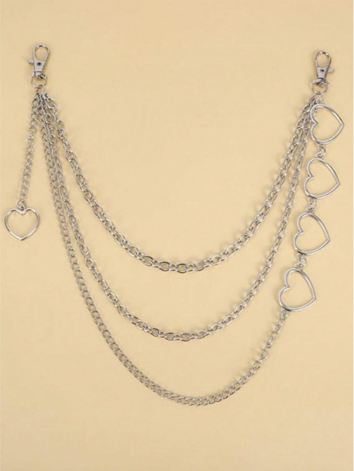 1pc Metal Heart Shaped Pants Chain, Suitable For Matching With Pants