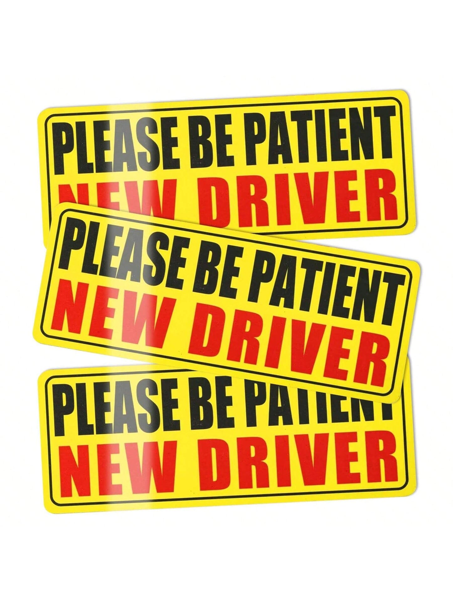 1pc New Driver Magnetic Sticker, Please Drive Patiently New Driver Magnetic Sticker, New Driver Warning Magnetic Sticker, Reflective Magnetic New Driver Bumper Sticker