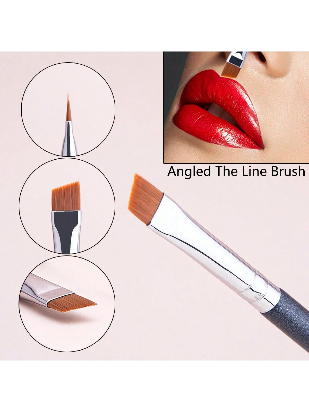 1pc Thin Flat Round Line Brush For Precise Foundation & Concealer Makeup,Foundation Brush,Concealer Brush,Blush Brush,Contour Brush,Blush Brush,Bronzer Brush,Powder Brush,Foundation Brush,Blush Brush