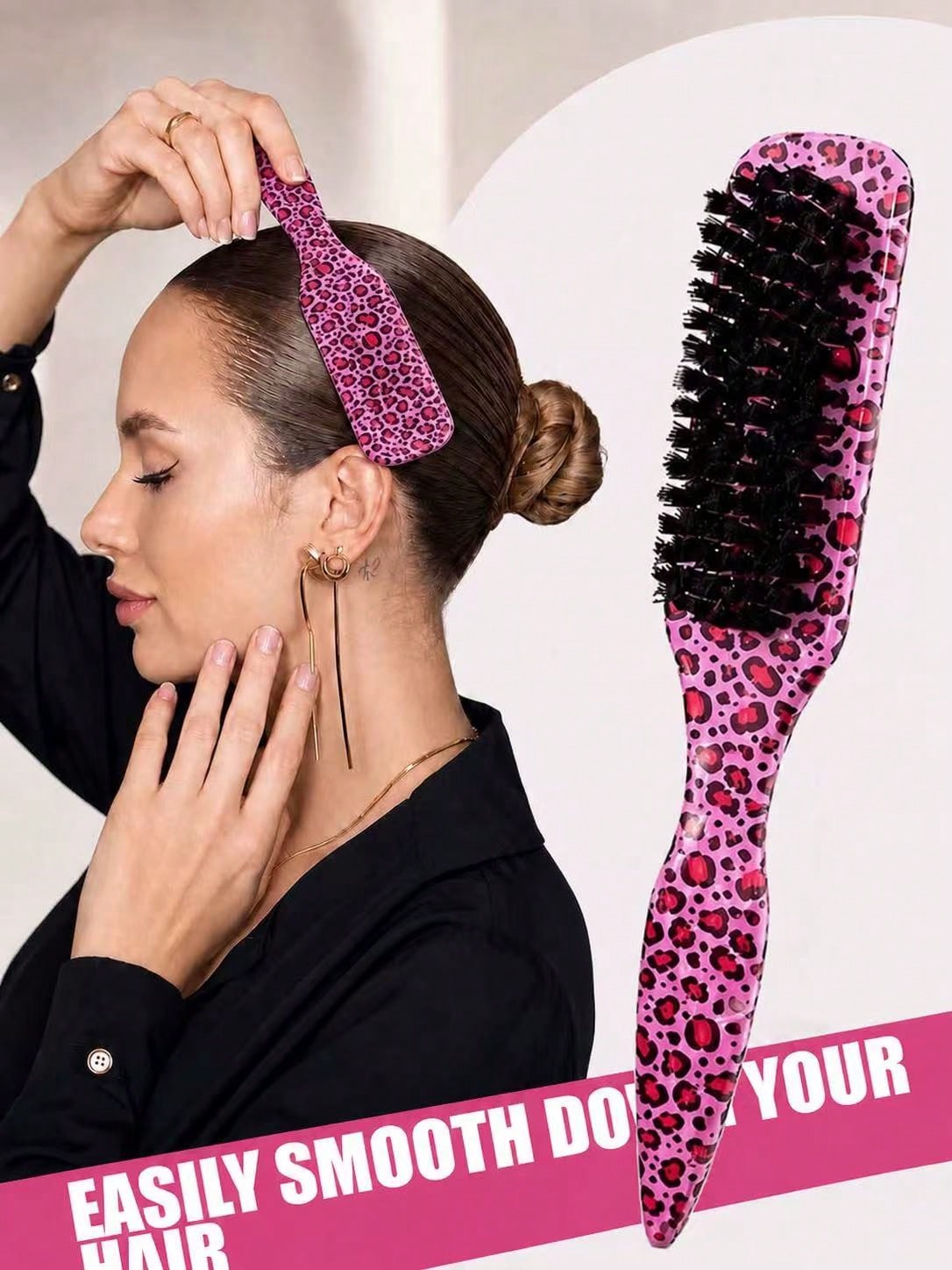 1pc Unisex Professional Smooth Hair Comb, Fragrance-Free Barber Brush, Soft Beard Brush, Cleaning Brush, Suitable For Coarse And Fine Hair, Can Create Smooth Ponytail And Fluffy Hairstyles, Convenient