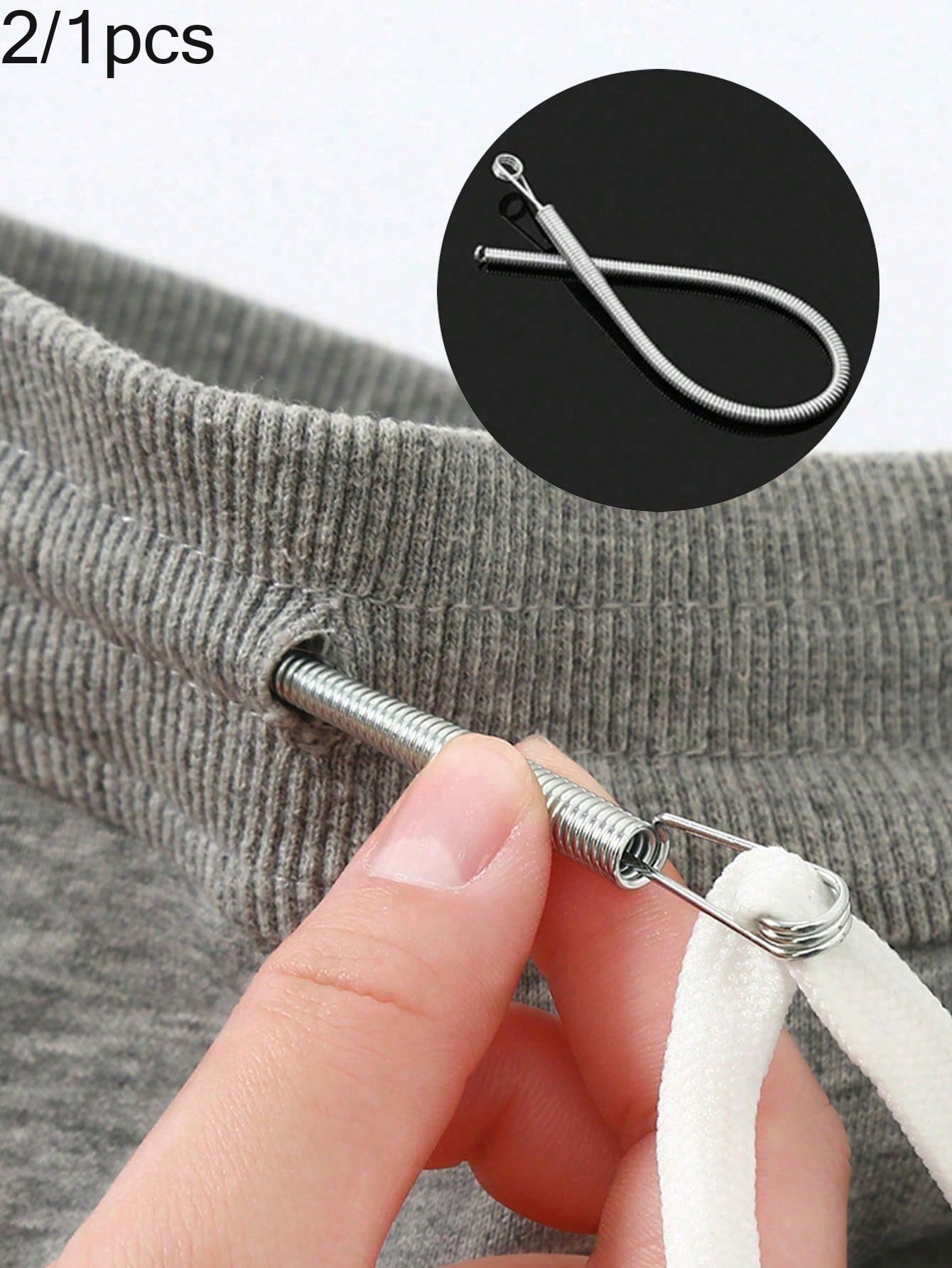 2/1pc Spring Elastic Drawstring Replacement Tool 2-In-1 Elastic Band Inserter, Suitable For Pants, Hoodies And Skirts Home Essential Set, Includes Waistband Drawstring Tool, No-Sew DIY Assistant Women