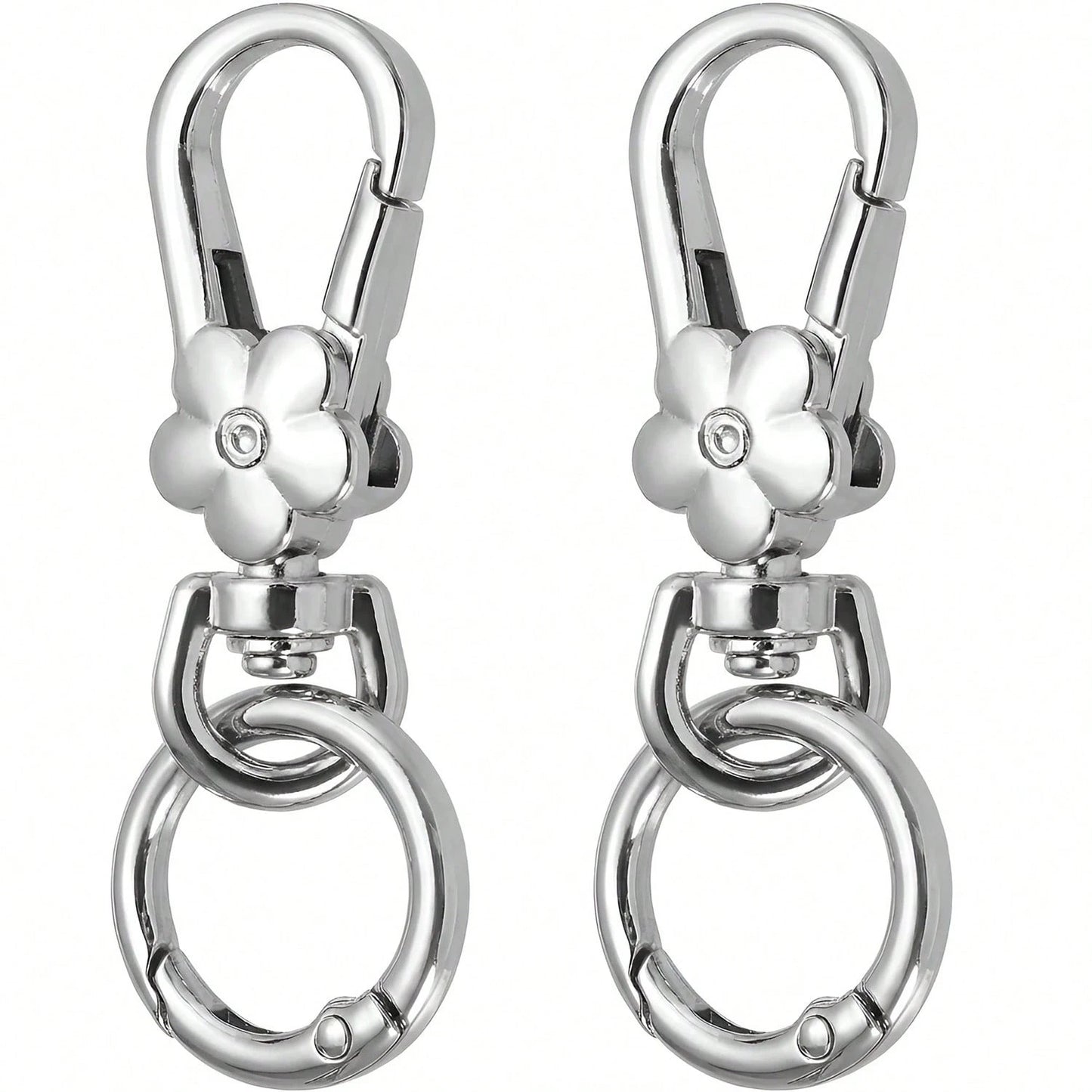 2pcs Rotating Buckle Clips, Double Opening Rotating Spring Buckle Hooks Metal Rotating Buckle Hooks With Spring O-Ring Lobster Clasp Suitable For Keychain, Bag, Wallet, Lanyard DIY Handmade