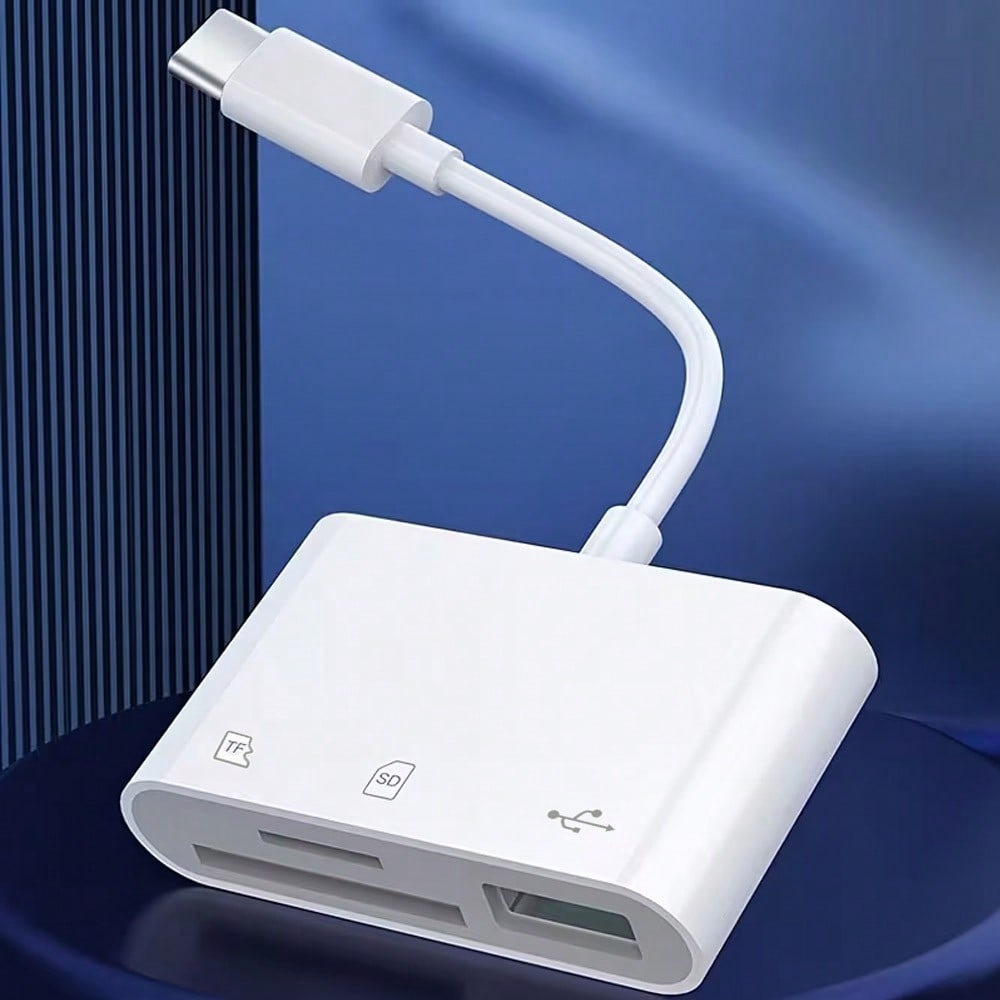 3-In-1 USB C Card Reader, OTG 3.0 SD/TF/USB Flash Drive Adapter, Compatible With Type-C Laptops/Phones Compatible With IPhone 17 Pro Max/17 Pro/17/Air/16/15, S25/S24/S23/S22/S21/S20, And More