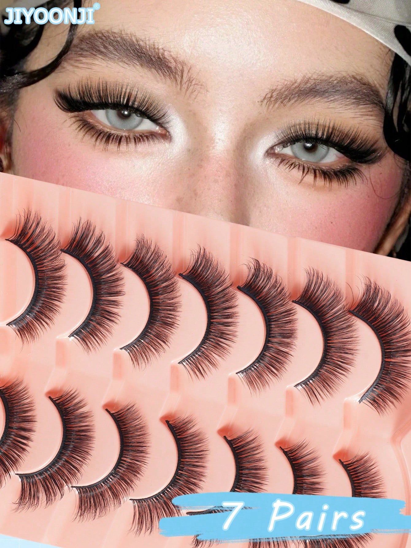 7 Pairs Natural Look False Eyelashes, 3D Voluminous Soft Fluffy, For Eyelash Extension, Full Effect