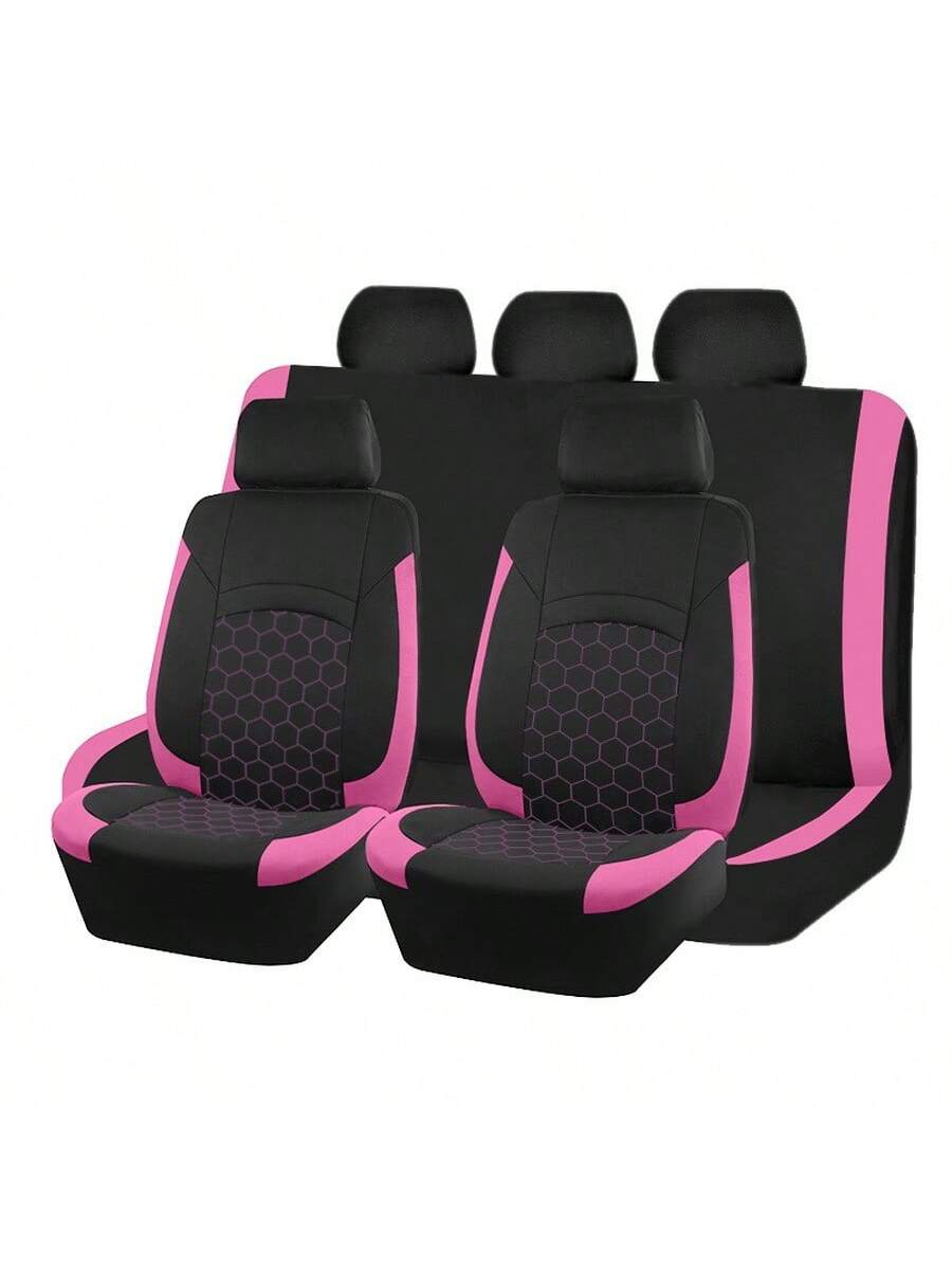 9Pcs New Football Quilted Design Car Seat Covers Pack Airbag Compatible Universal Seat Cushions Car Accessories Design For Women