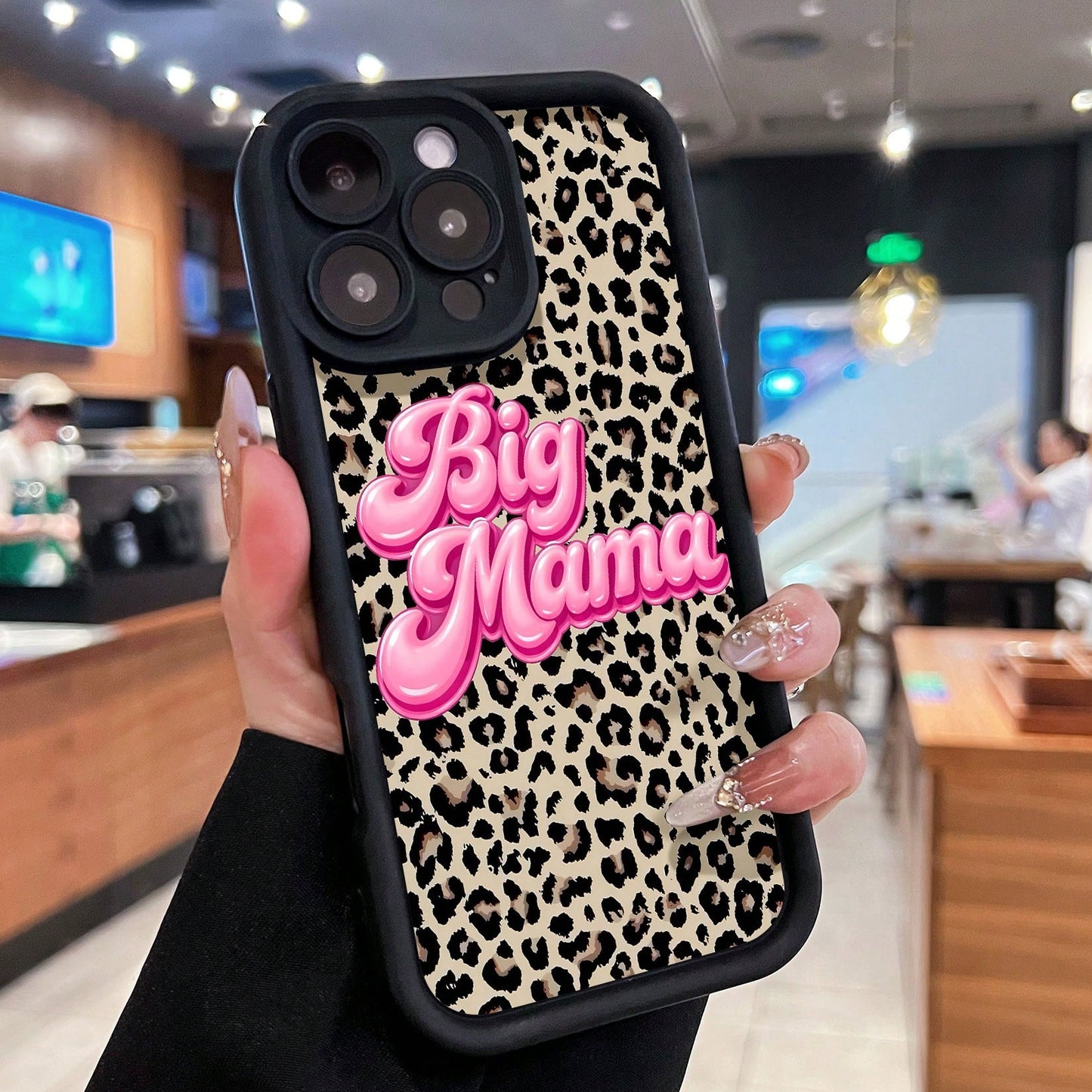 Big Mama Leopard Print Phone Case Compatible With 17 16 Pro Max 15 Pro Max 13 And 12 Made Of TPU Material Providing Shock And Drop Protection Perfect For Those Who Love A Bold Style And Make A Gr