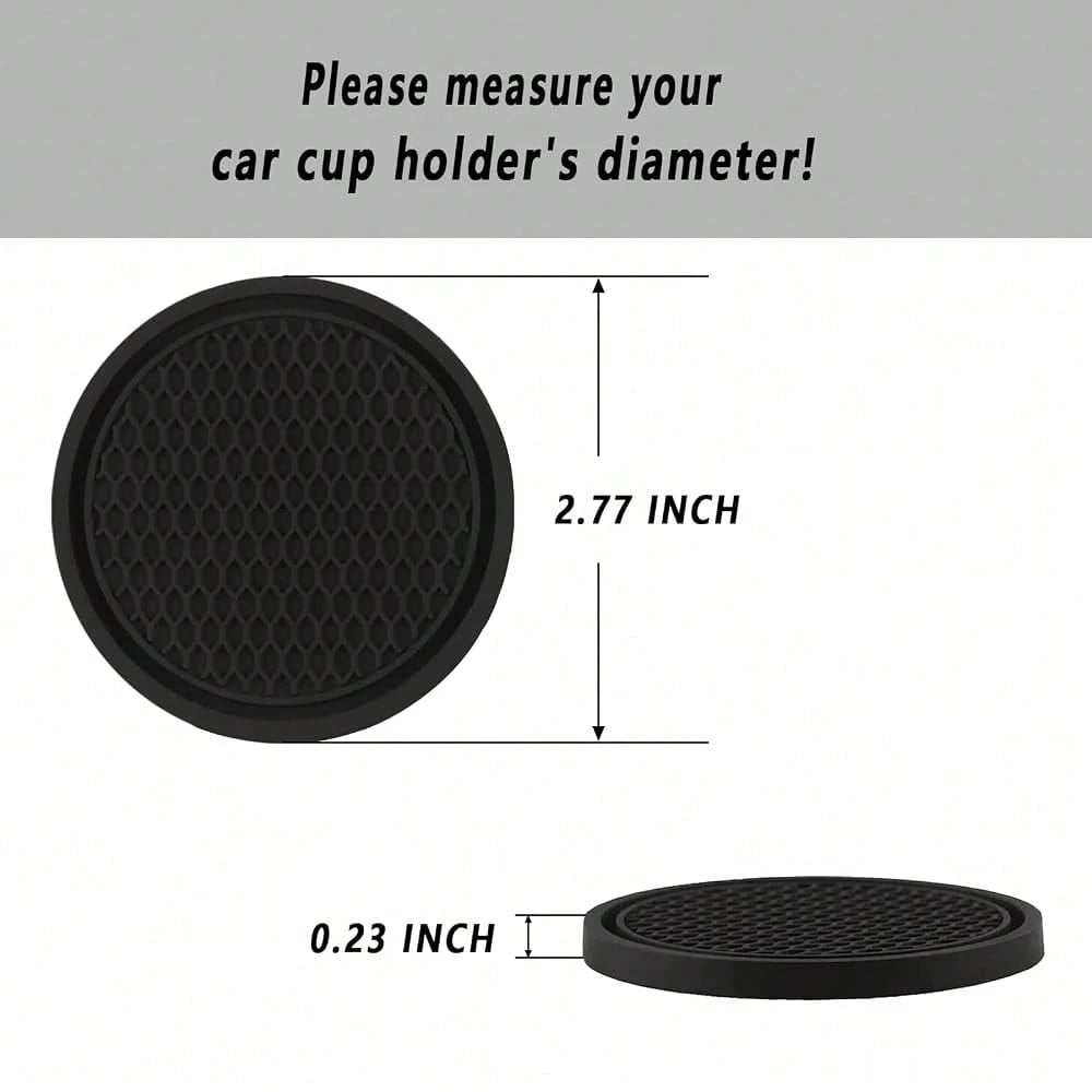 Car Cup Coaster, 4PCS Universal Auto Non-Slip Cup Holder Embedded In Ornaments Silicone Coaster, Car Interior Accessories Sets, White