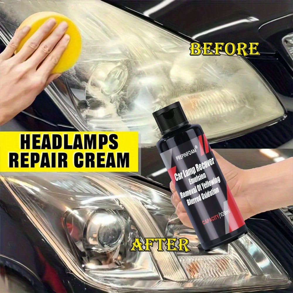 Car Headlight Repair Cream Automotive Headlight Oxidation Yellowing Remove Long-Lasting Clarity, Motorcycle Front Light Repair, Clear Field Of View, Provide Maintenance For Auto Headlights