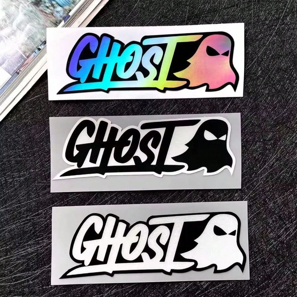 Car Stickers Cute Ghost Decorations Car Body Stickers Motorcycle Helmets Laser Reflective Creative Shading Scratches