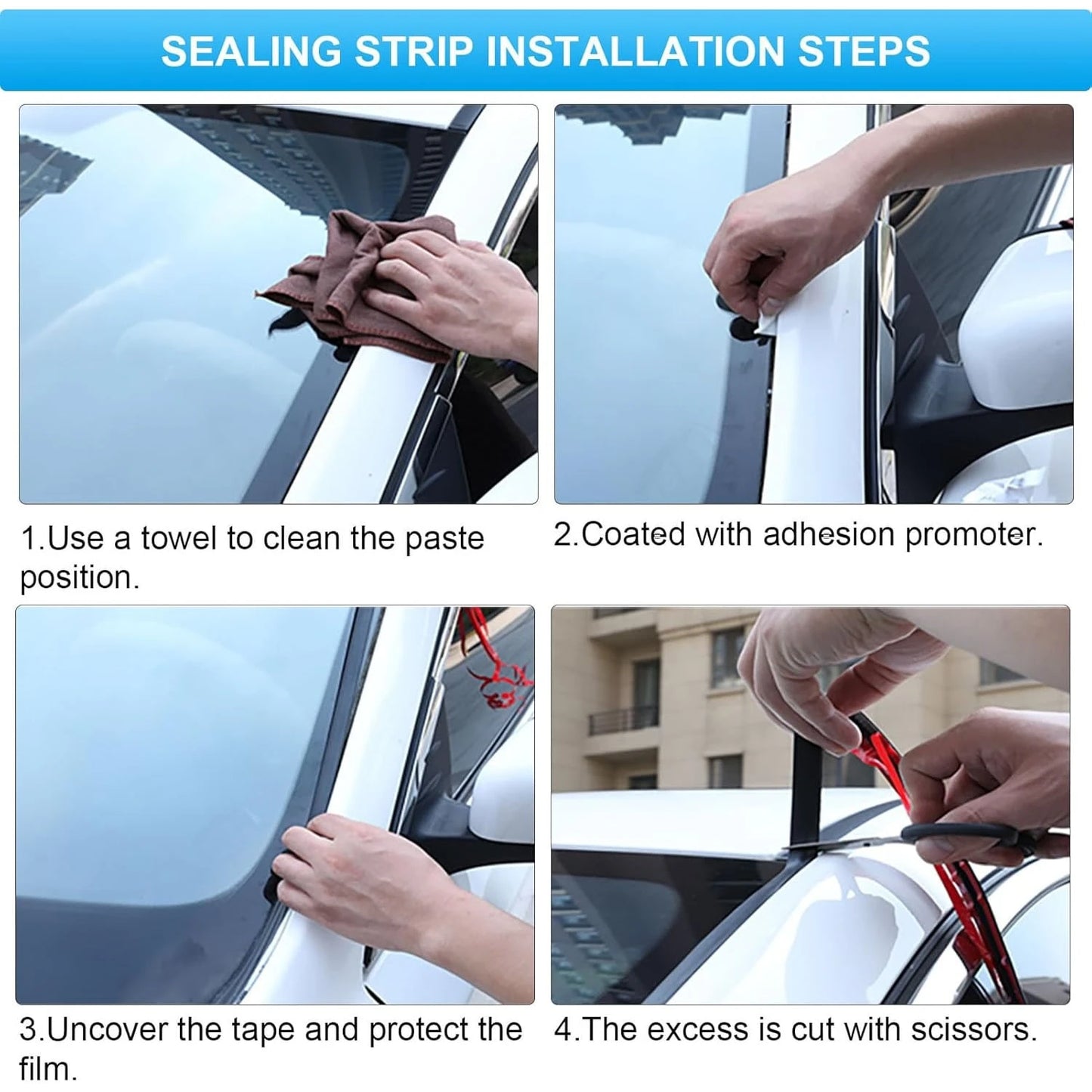 Car Weather Stripping, 30mm Windshield Rubber Seal For Car Front Rear Windshield Trim, Rubber Adhesive T Shape Sunroof Seal Cover Leak Sound Proofing