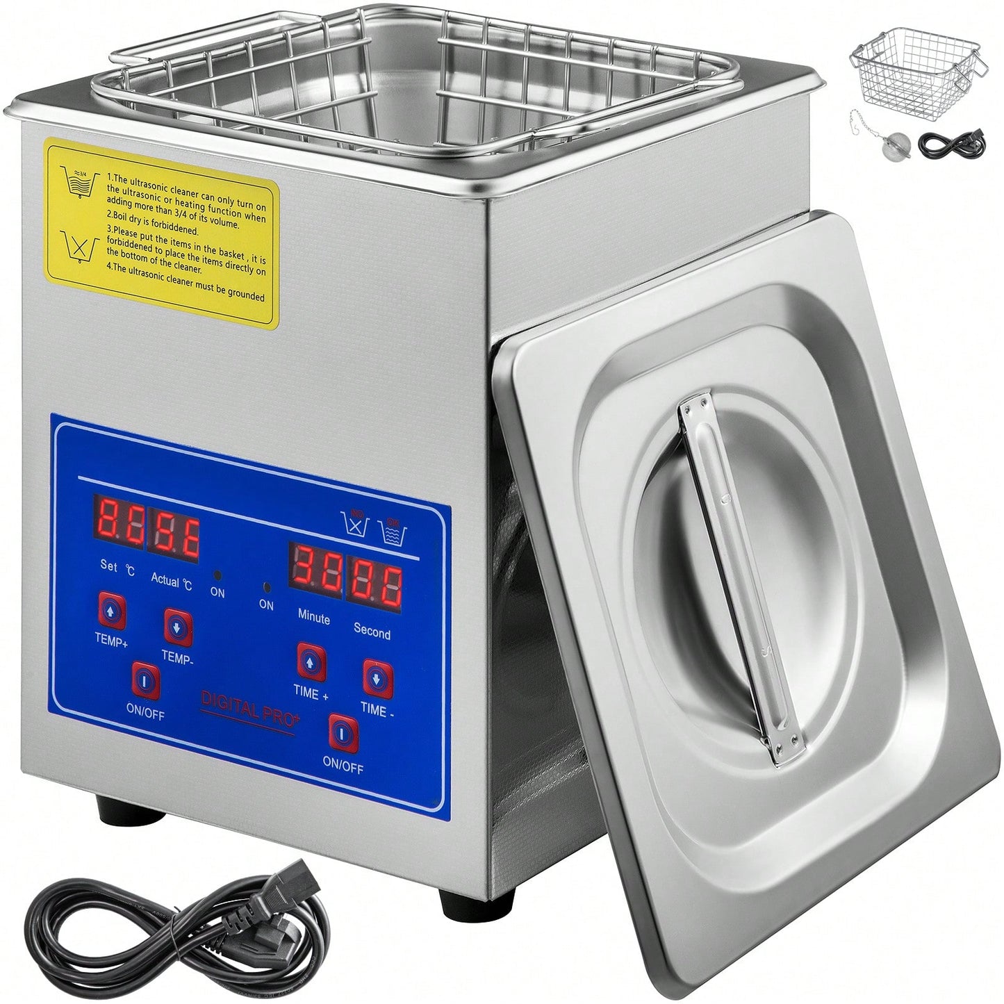 Cleaner 2L Digital Ultrasonic Parts Cleaner With Timer 40kHz Professional 304 Stainless Steel Cleaner 110V For Jewelry Watch Glasses Diamond Eyeglass Small Parts Cleaning