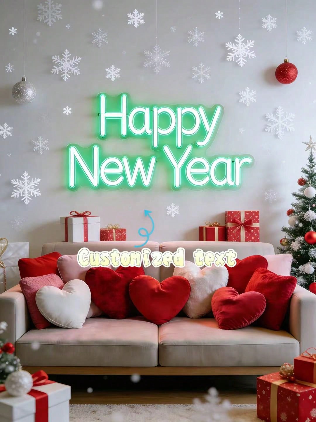Customized New Year Neon Signs, Customizable Neon Signs For Wall Decoration, Personalized Neon Signs For Weddings, Birthday Parties, Bedrooms, Bars, Salons, Commercial Stores, Name Signs, Etc LED Sign