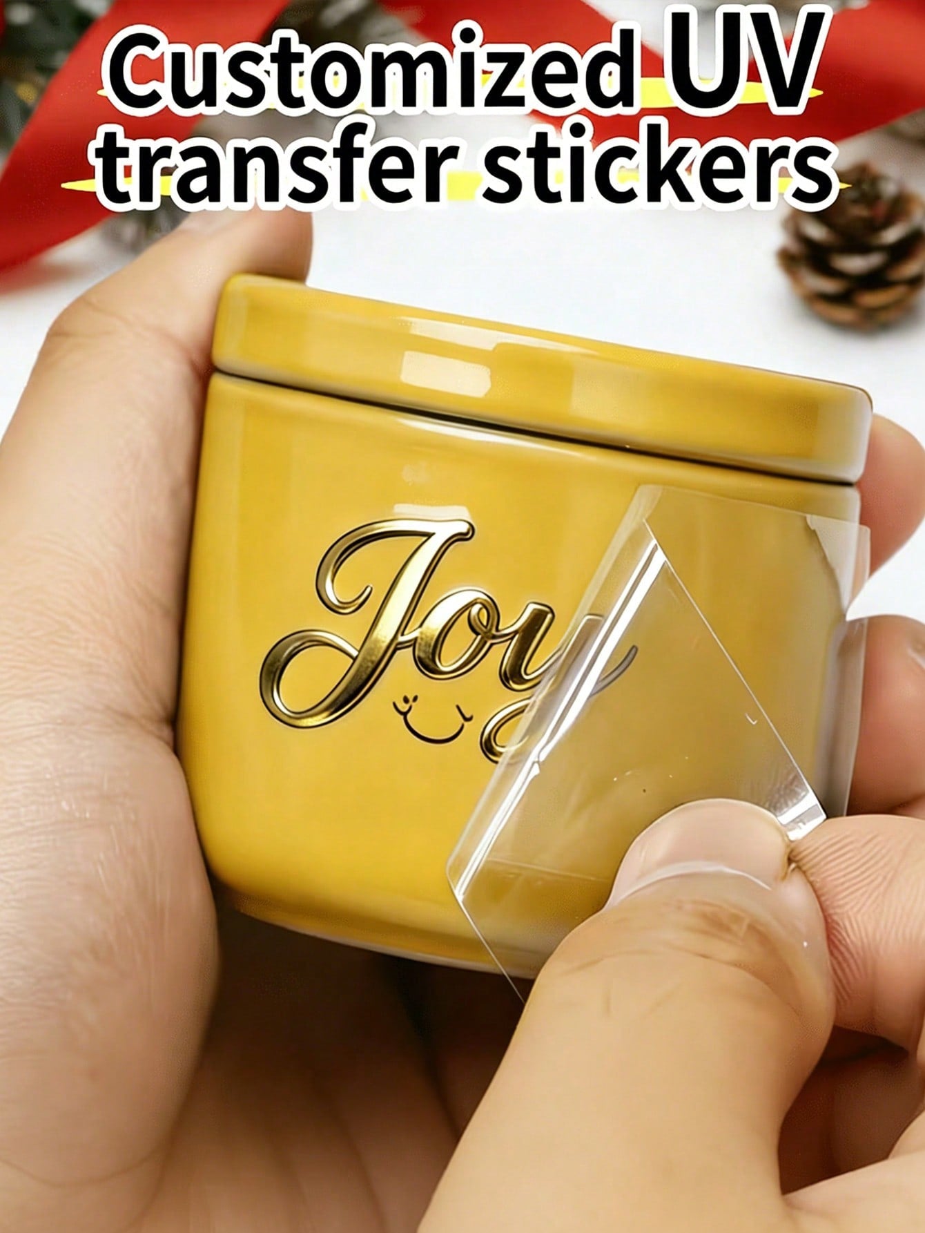 Customized UV Transfer Stickers, Includes Custom Logo, Text And Patterns, Crystal Transfer Decals Suitable For Metal Plates, Glass Cups, Wireless Earphones, Phone Cases, Computers And Storage Boxes, E