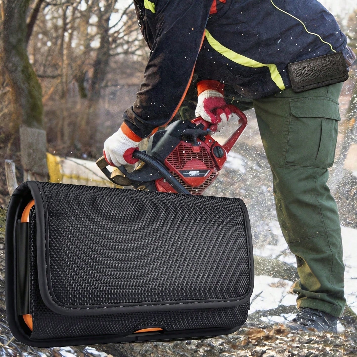 Durable Nylon Phone Waist Pouch, Compatible With IPhone 17/16/15 Pro Max & Plus, Men's Daily Waist Bag, With ID Card Holder, Fits Phone Case