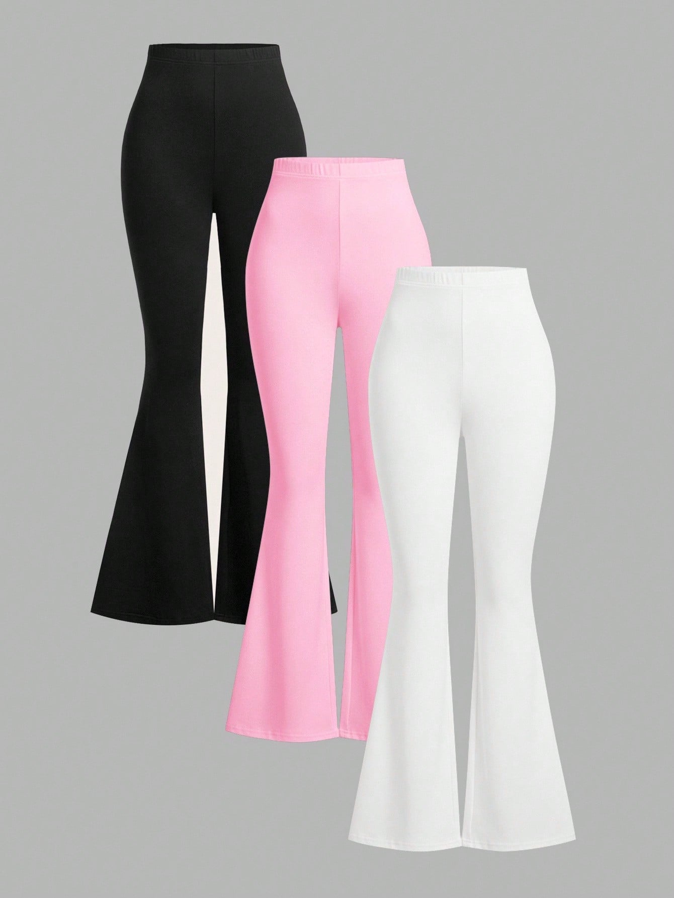 EZwear 3pcs Women High Waist Skinny Flare Pants Set, Autumn/Winter