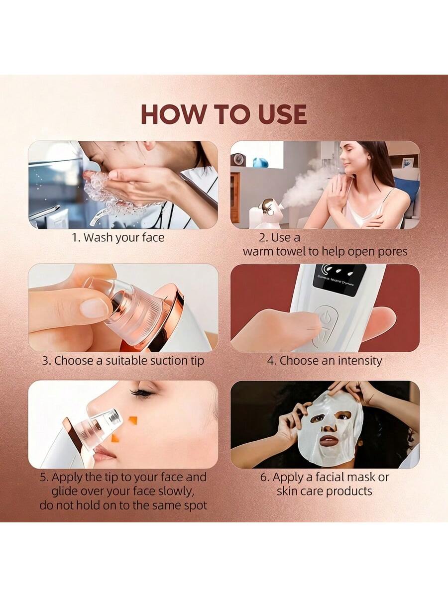 Facial Cleanser, Deep Pore Cleansing Device, Multi-Functional Nose Dusting Device, USB Charging, Suitable For Both Men And Women, Mother's Day Gift!