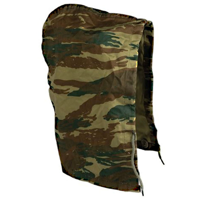 extra button-on hood for large military surplus Greek Lizard Camo M65 Field Jacket with broken zipper