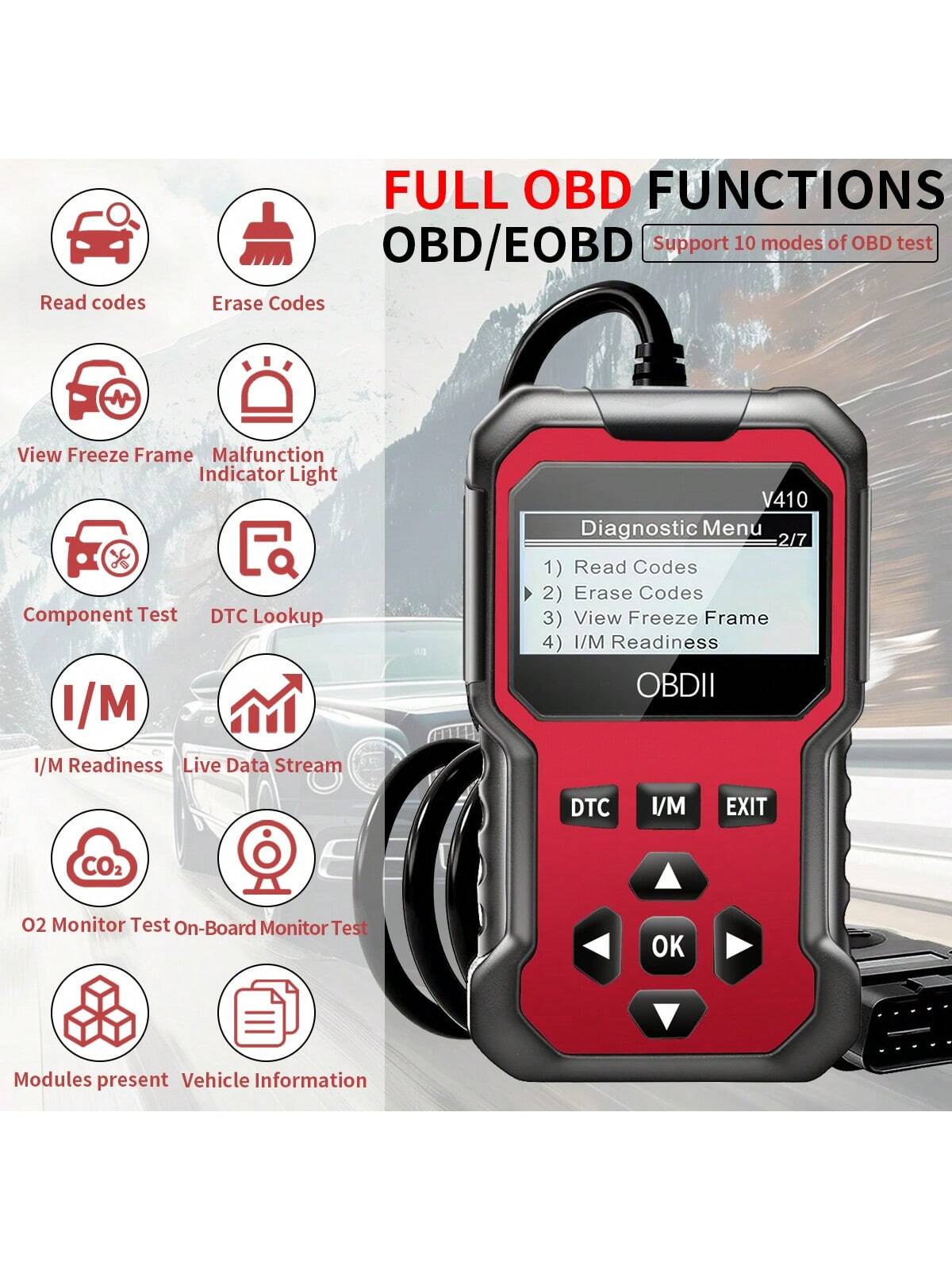 High- End Universal OBD Scanner- Precise Car Engine Fault Code Reader & CAN Diagnostic Device For 1996+ OBD2- Compliant Vehicles, Effortlessly Read And Clear Codes