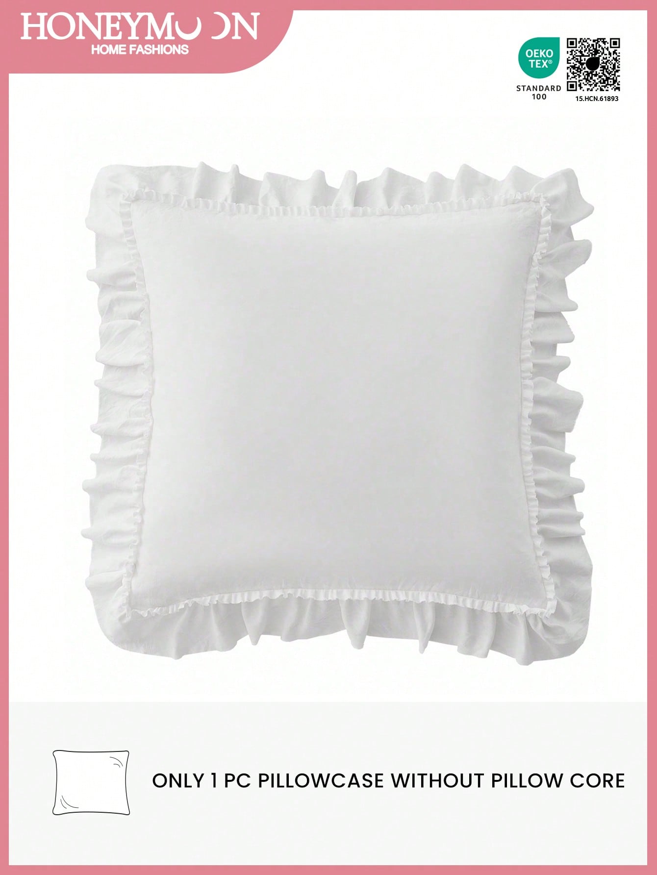 HONEYMOON 1pc Romantic French Style Lace Cushion Cover (Insert Not Included), Elegant Romantic Decorative Pillowcase, Suitable For Bedroom/Dorm/Sofa/Chaise Lounge, Gift For Lover, Friend, Machine Wash
