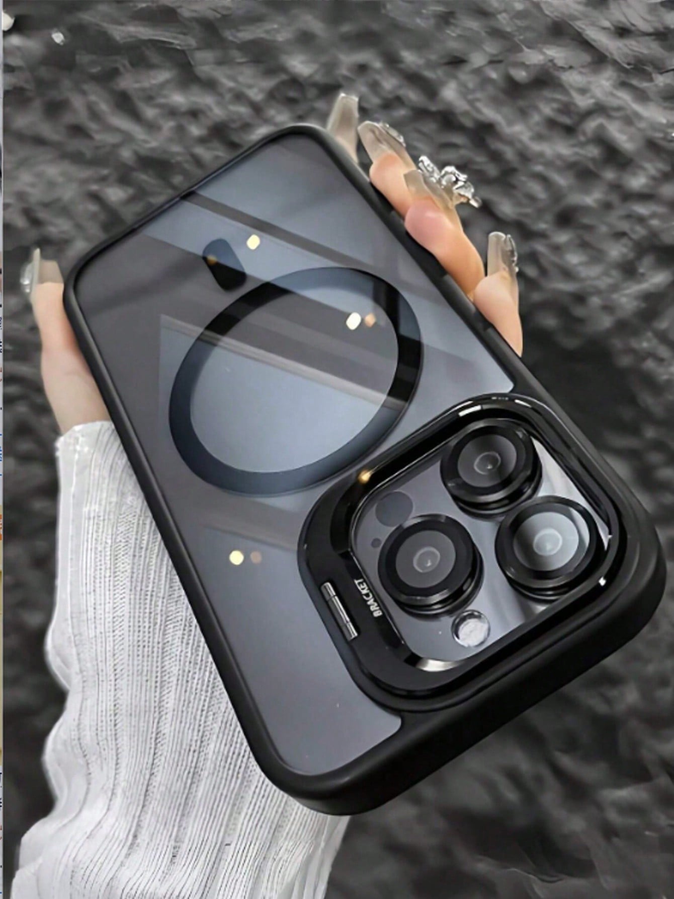 Luxury MagSafe Magnetic Phone Case Compatible With IPhone 17 Pro Max 17 Pro 17 Air 16 15 14 13 12 11 Pro Max Plus, With Kickstand And Glass Lens Protector, Shockproof Protective Shell