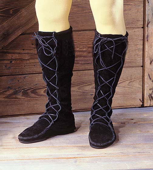 Medieval High Boot without Fringe - Black