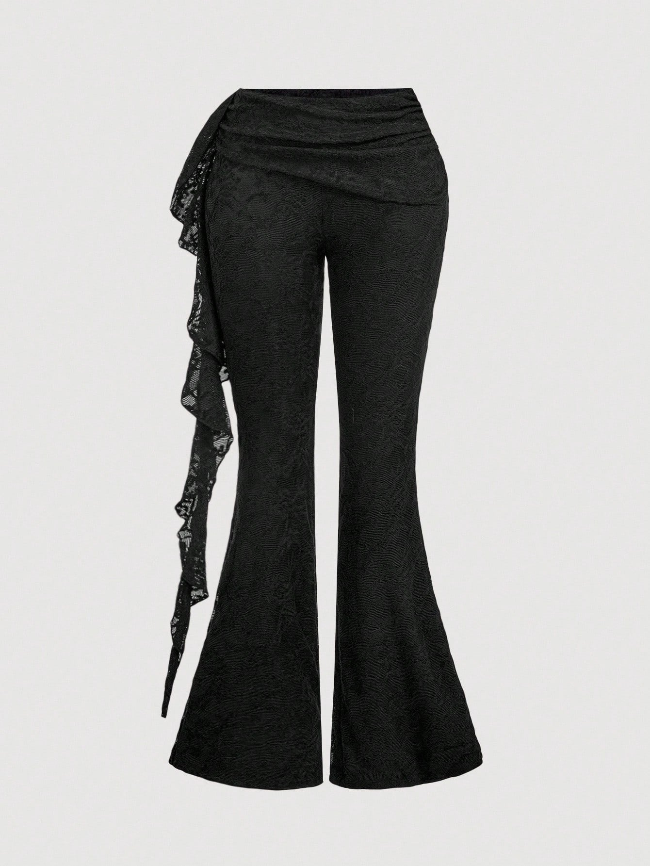 MOD Women's Casual Lace Flare Pants, Solid Color,Fall