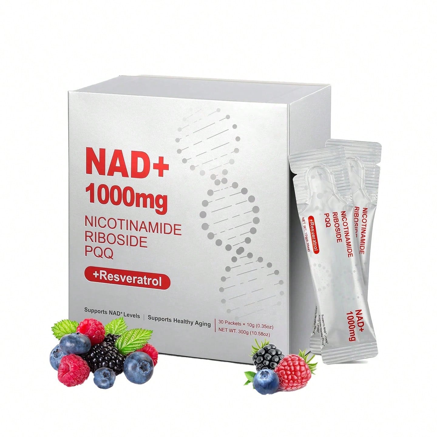 NAD+ Booster Antioxidant Energy Drink OEM ODM Private Label GMP NAD Oral Liquid Supplement 300g For Adults