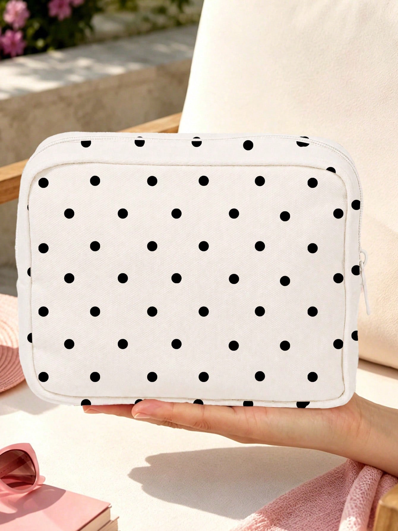 New Polka Dot Makeup Bag, Toiletry Bag, Storage Bag, Large Capacity Cosmetic Storage Bag, Portable Makeup Storage Bag, Cute Travel Toiletry Bag, Home Storage Bag, Soft Material Travel Makeup Bag, Bubb