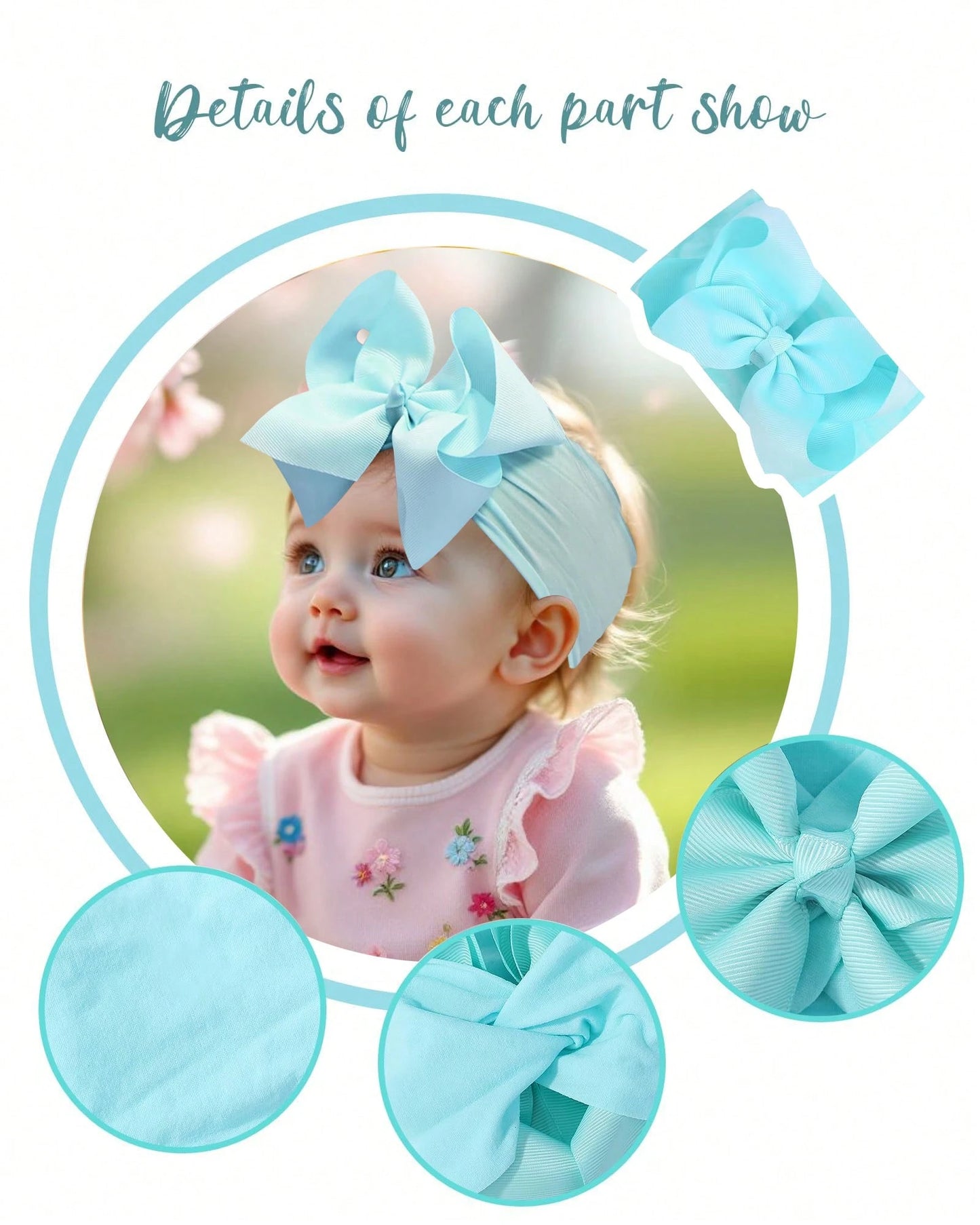 Oaoleer 20/24 Pcs Baby Girls Bows Headbands Nylon Hairbands Ribbon Bow Elastic Hair Accessories For Newborns Infants Toddlers And Kids Love Valentine
