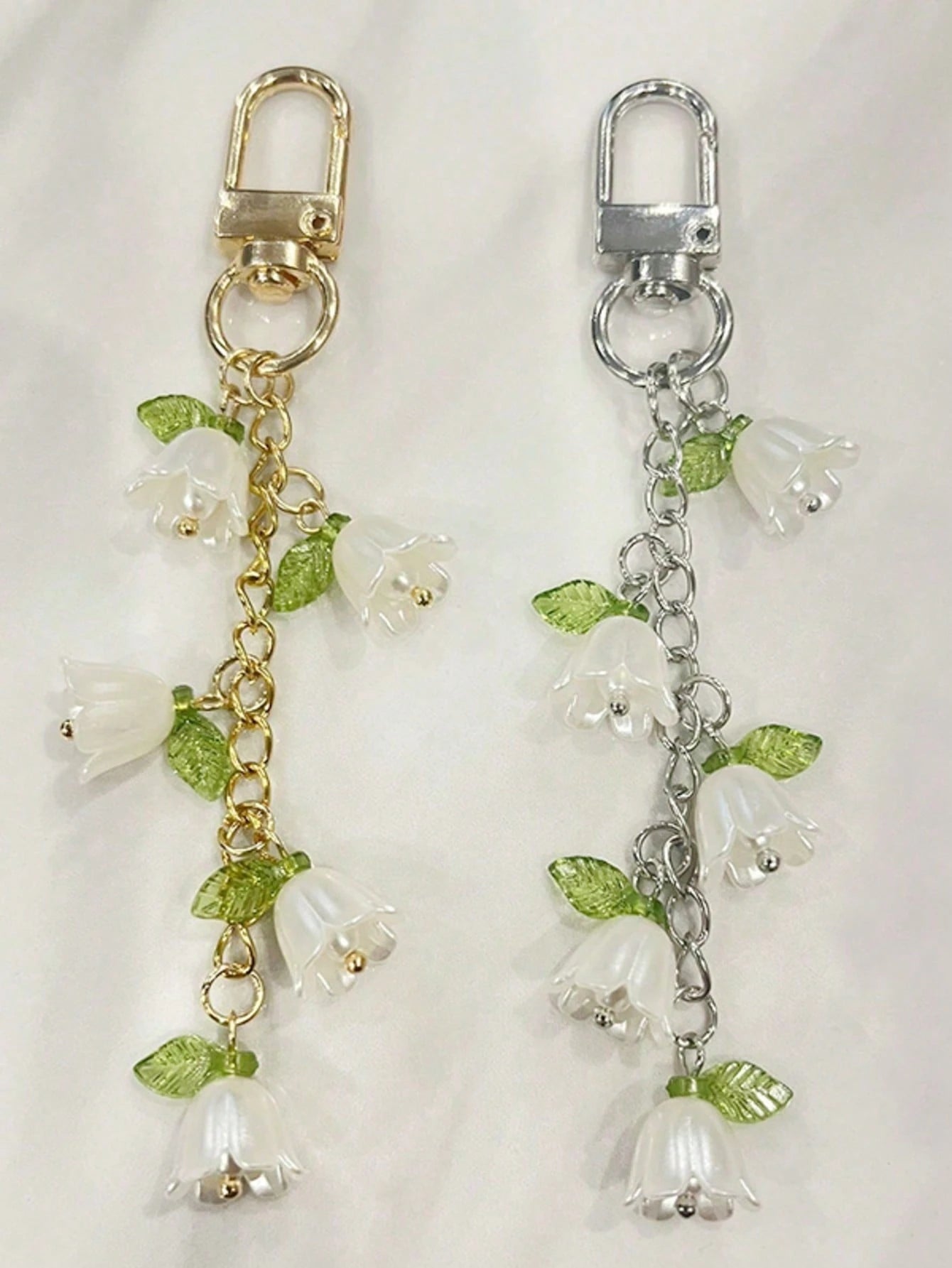 Orchid Faux Pearl Tassel Keychain, Backpack Charm & Car Key Pendant, Earphone Case Accessory, Cute Goth Y2K Gift For Women, Suitable For Birthday, Gra
