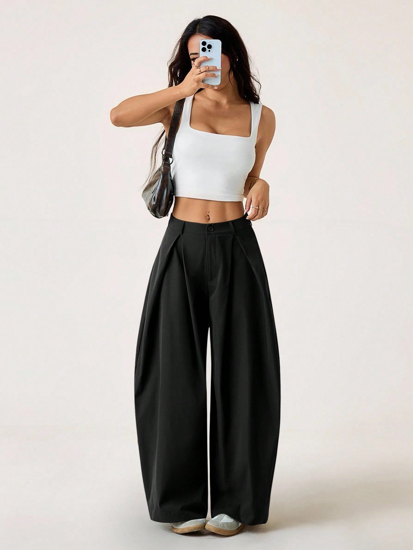 PETITE Women's Summer Vintage Casual Hippie Street Oversized Blue Striped Textured Wide Leg Pants,Petite Women
