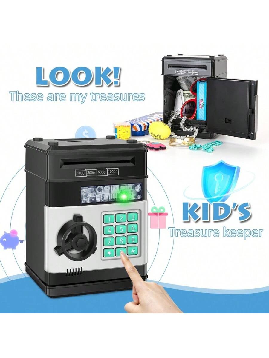 Piggy Bank Cash Coin Can ATM Bank Electronic Coin Money Bank For Kids Age 3-12, Money Savings Box Mini ATM Coin Bank Toys Gifts For 3 4 5 6 7 8 9 10 11 12 Year Old Boys Girls