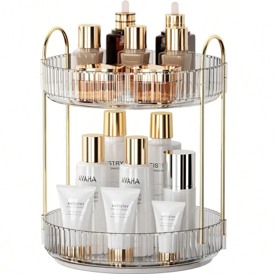 RAINWHISPER Makeup Brush Storage Box Pen Holder 360 Degree Rotating Desktop Storage Barrel High-End Light Luxury Skin Care Products Desktop Storage Desktop Perfume Skin Care Products Makeup Brush Stor