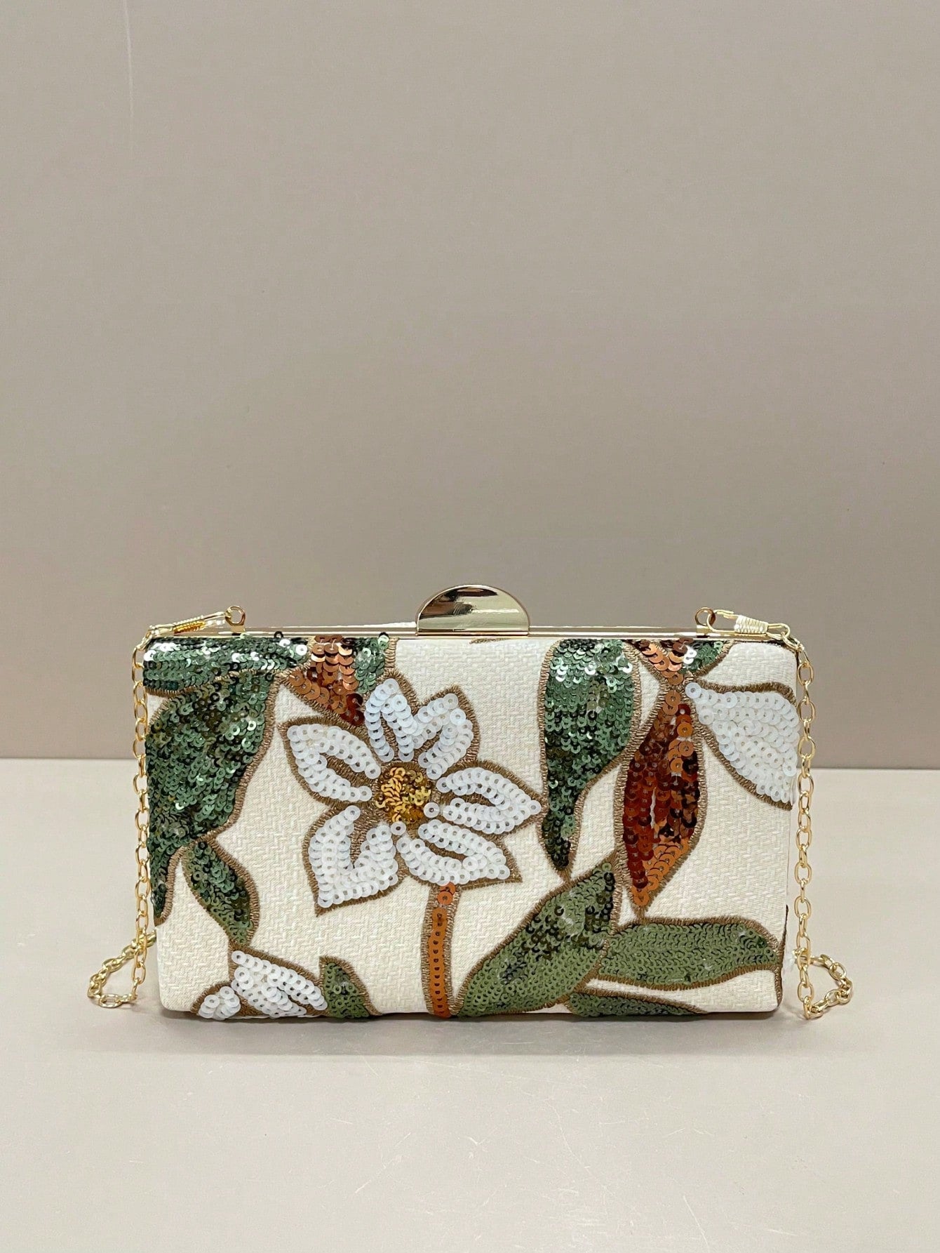Sequin Embroidered Floral Clutch Bag, Women's Fashion Sequin Patchwork Handbag, Party Evening Bag, Random Cut, Suitable For Women, Suitable For Party, Wedding, Prom, Vacation. Ideal For Party, Wedding