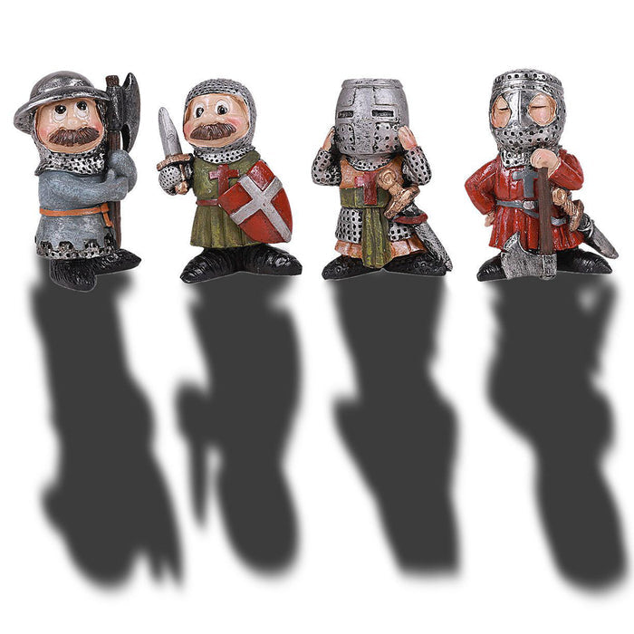 Shorty Hand Painted Medieval Knights - Set of 4