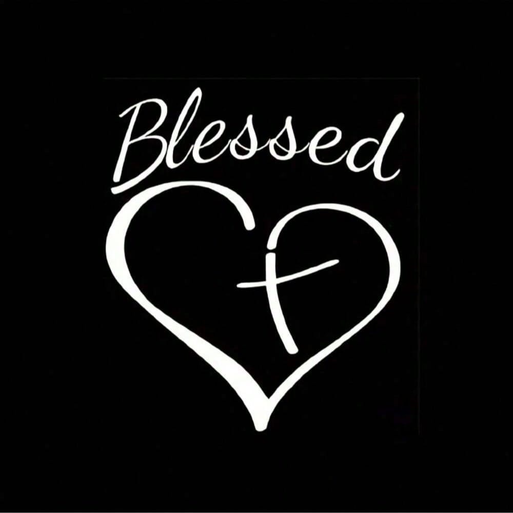 Show Your Faith With This Stylish Heart And Cross Decal Sticker For Cars, Trucks, And Laptops!