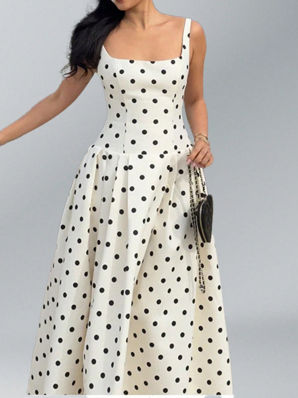 Summer Dresses For WomenAutumn New Arrival Cross-Border European And American Style Elegant Spaghetti Strap Sexy Loose Polka Dot Everyday Dressdresse