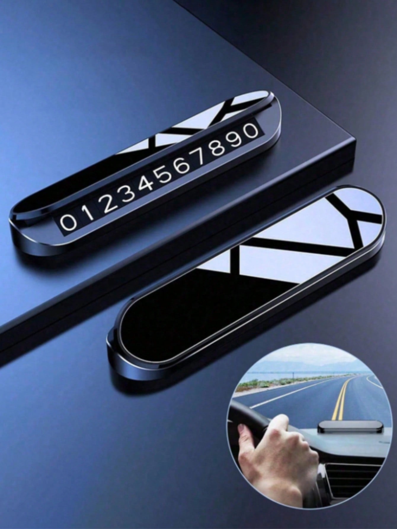 Temporary Parking Permit Card With Illuminated Display, Parking Number Plate, Notification Phone Number Card, Hidden Mobile Phone Number Plate, Automotive Decoration Temporary Parking Sign