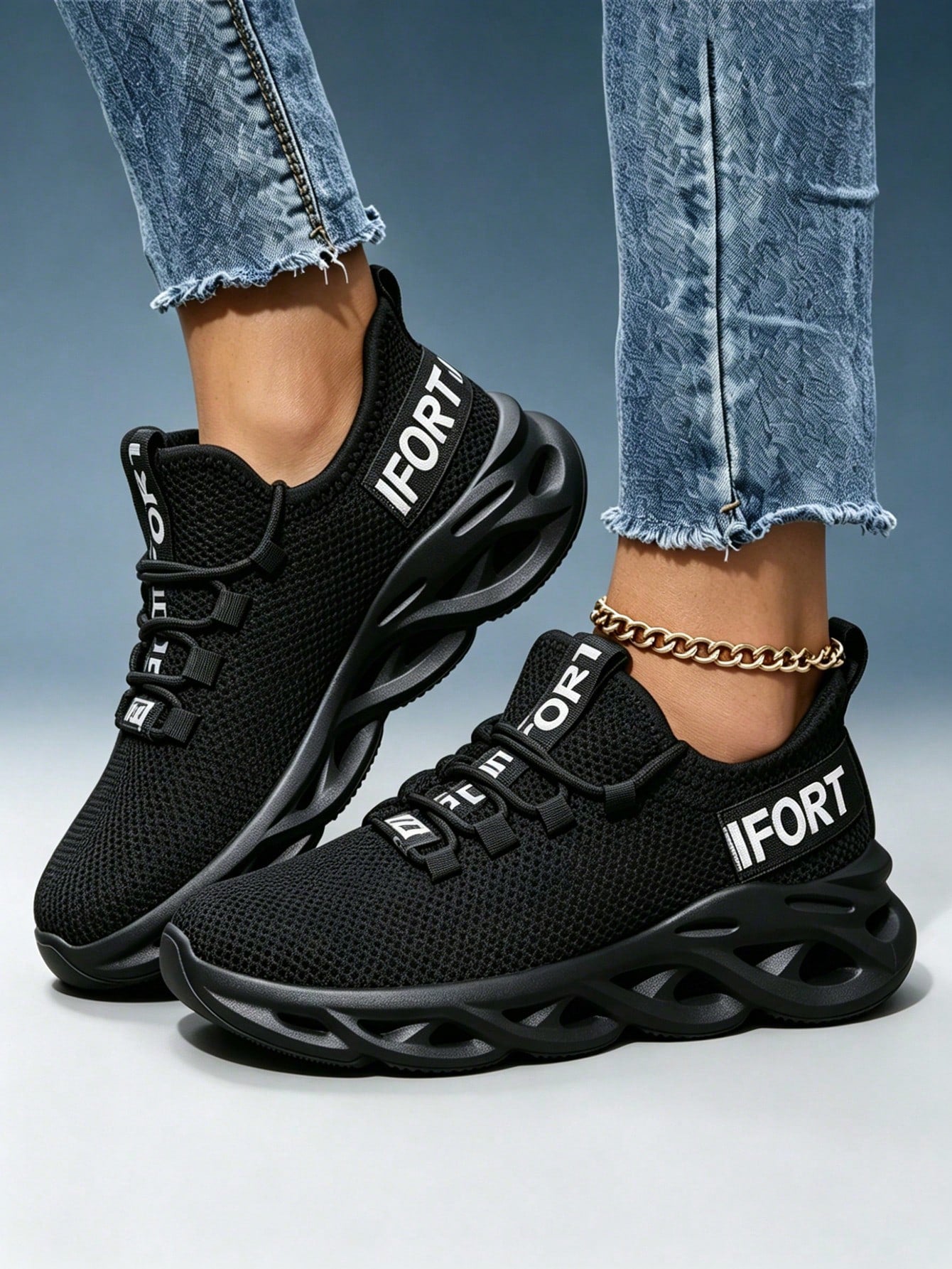 Unisex Black Sock Sport Sneakers – Breathable Mesh Upper, Slip-On Fit, Lightweight Casual Running Shoes For Daily Wear & Walking