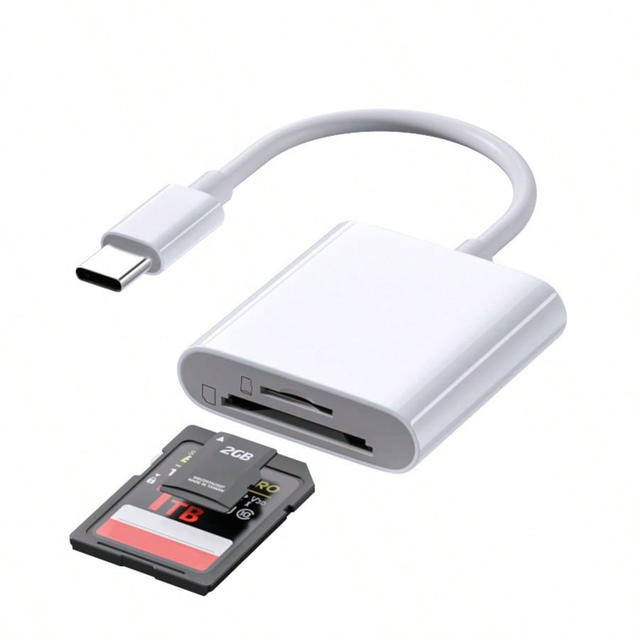 USB-C TF/SD Card Reader For IPhone 15 16/IPod/, Xdgeload USB-C Type-C SD Card Reader Supports SD And TF Storage Cards Simultaneously, Convenient For Viewing Camera Images, Plug And Play Design, 2 Slot