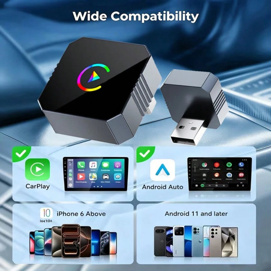 Wireless CarPlay Adapter For IPhone- 2026 Wireless Upgrade Version, Plug & Play, Compact & Stable Design, Compatible With USB And USB-C Ports, Effortless Apple CarPlay Connectivity