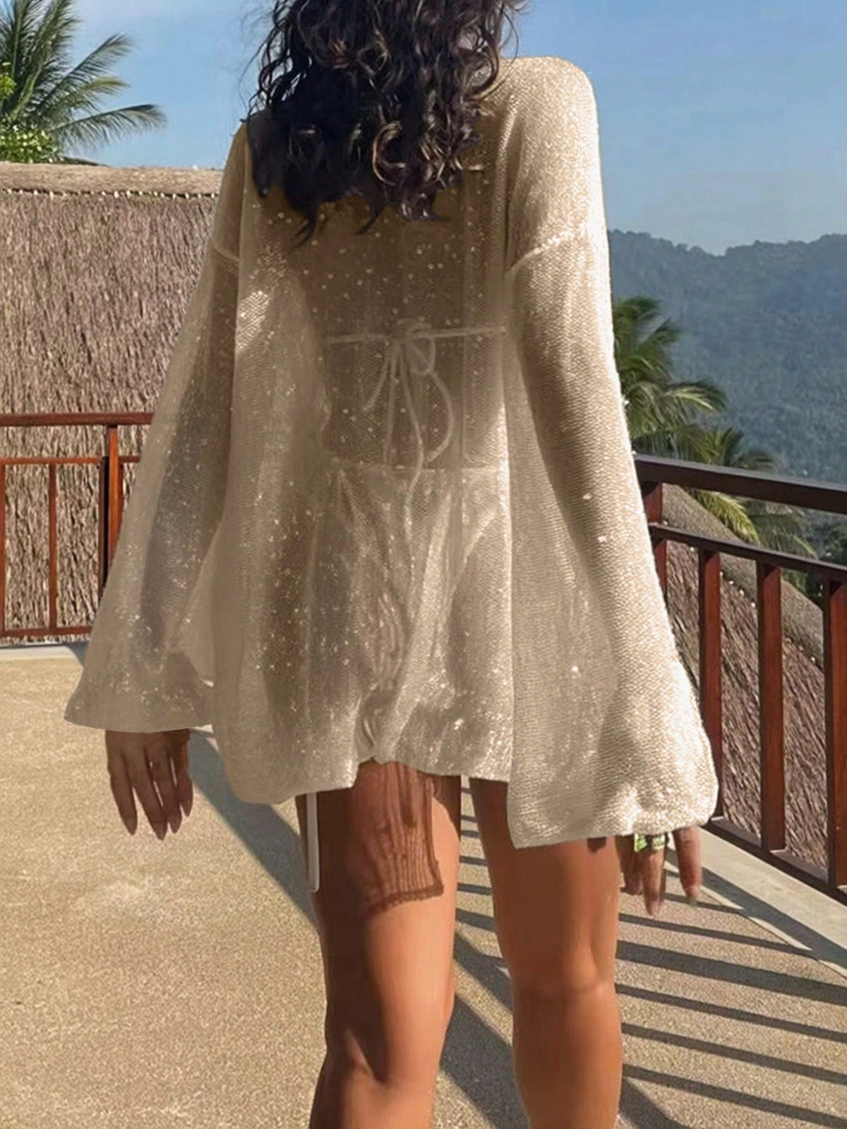 Women's Loose Casual Thin Chiffon Beach Cover Up Dress, Summer Vacation